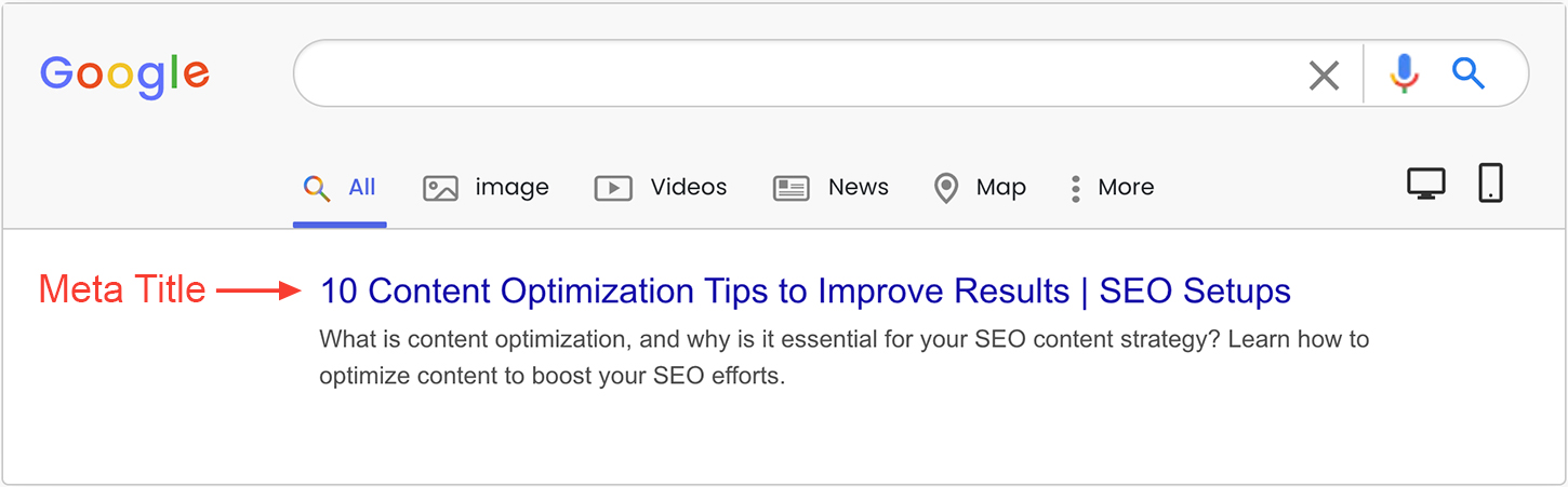 SEO Meta Title SERP Snippet